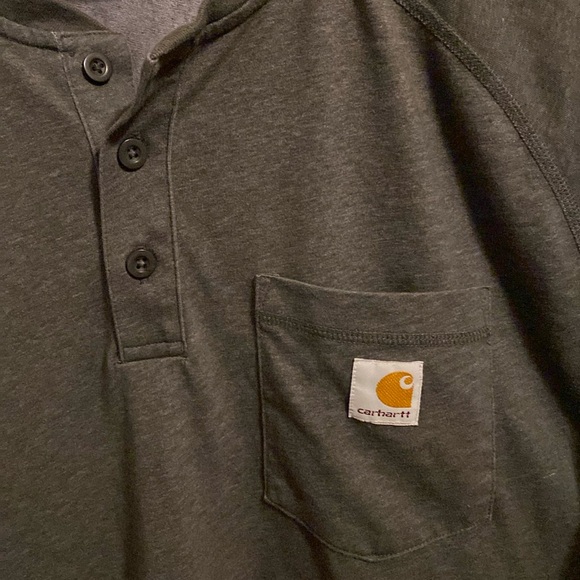 Carhart Mens Relaxed Fit Henley Short Sleeved Shirt Size XL - Picture 3 of 9